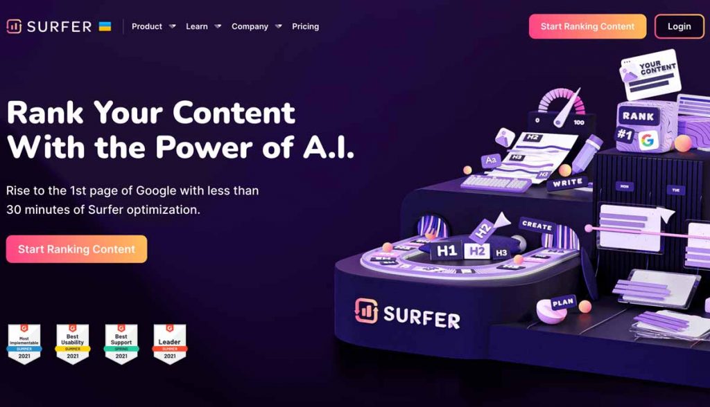 SurferSeo – Intelligentes SEO Management