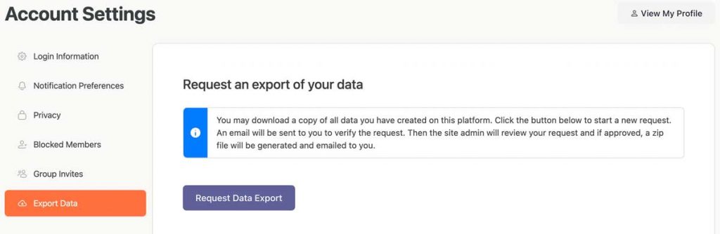 Datenexport Funktion