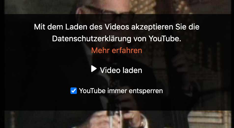 Blockierung eines Youtube Videos mit Borlabs